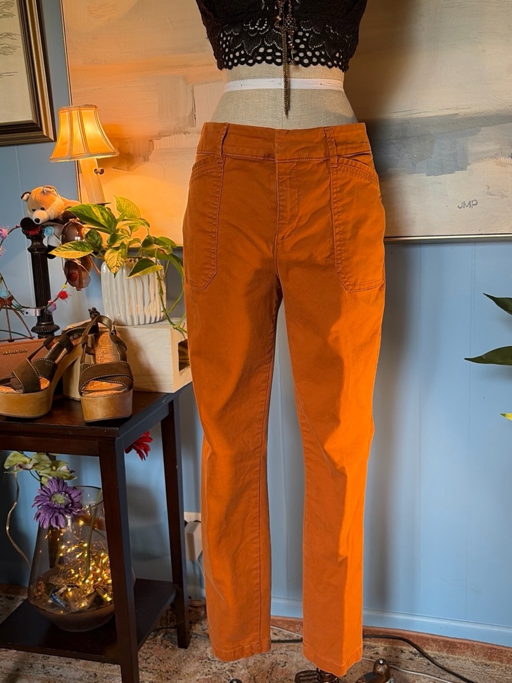 Old Navy Women's Burnt Orange Cropped Jeans